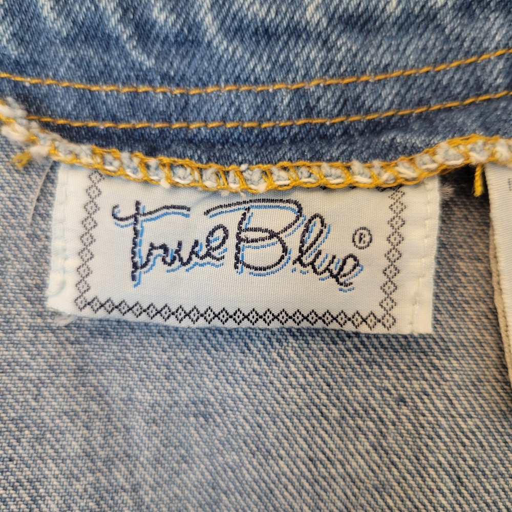TRUE BLUE Denim Blue Jean Maxi Dress Vintage 90s y2k Western 100% Cotton Size M - Picture 13 of 15